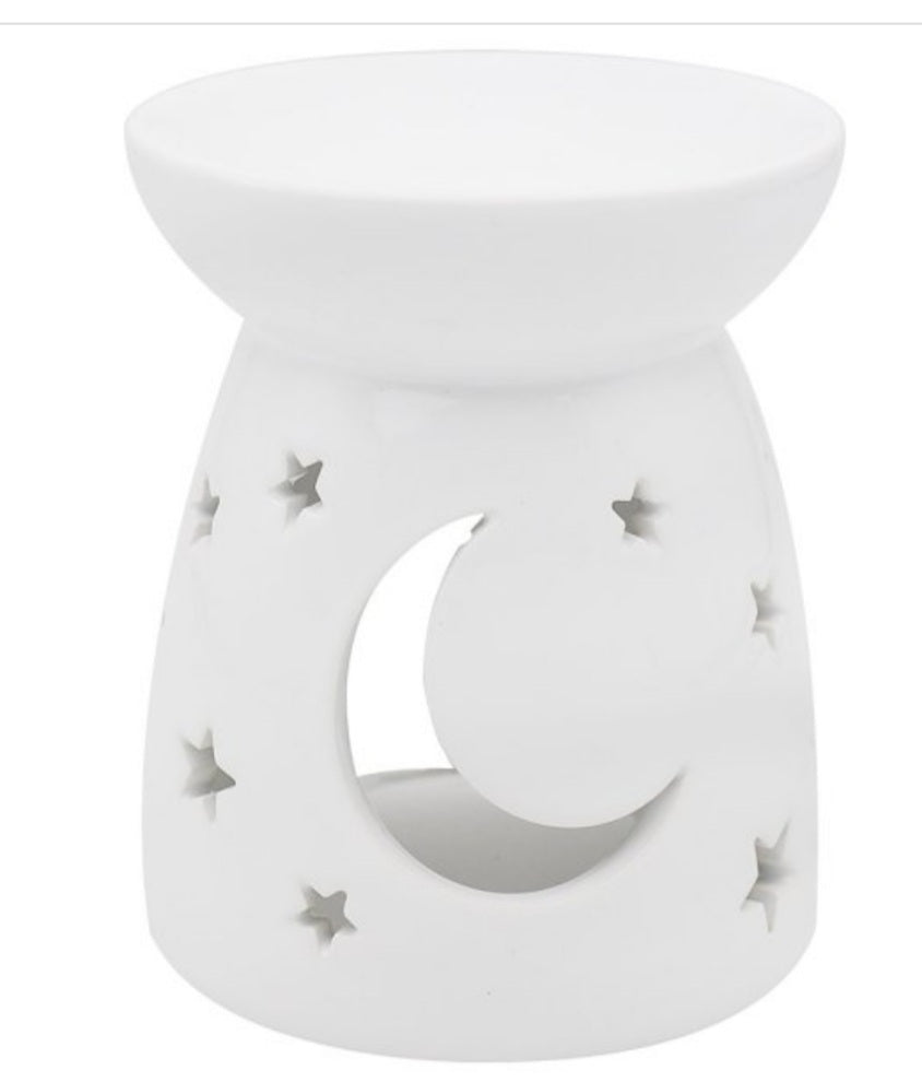 Moon & Star Wax Melt/Oil Burner - White