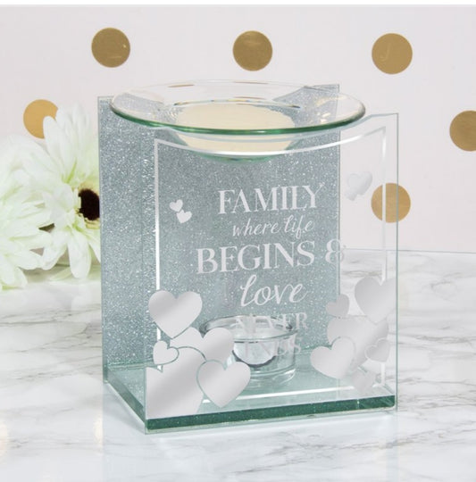 Sentiments Family Glass Wax Melt Oil Burner