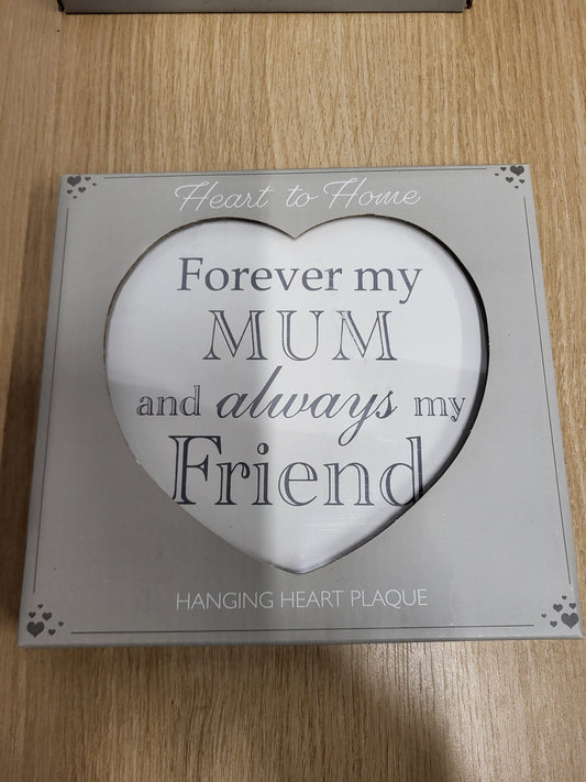 Sentimental Mum Heart shape plaque Heart to Home