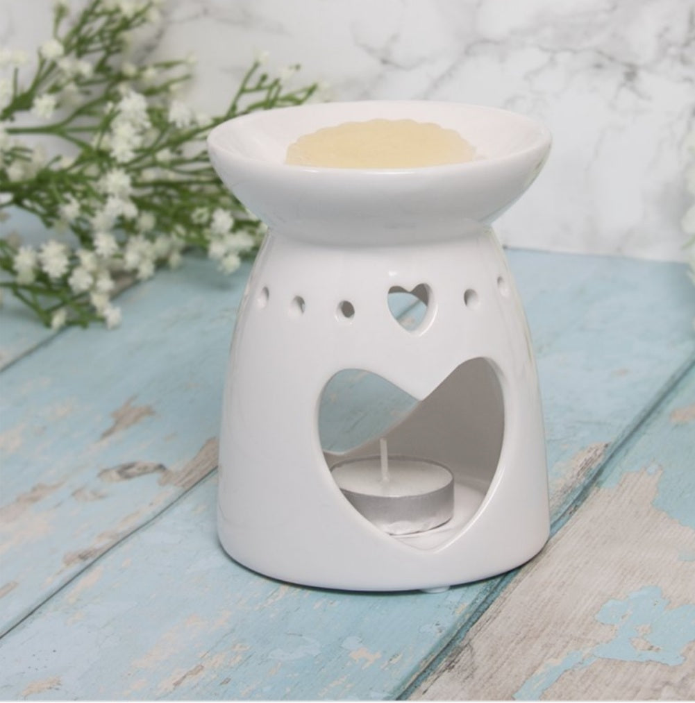 Simply Heart  Wax Melt/Oil Burner- White