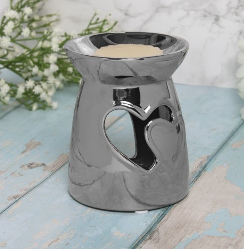 Love Hearts Wax Melt/Oil Burner- Silver