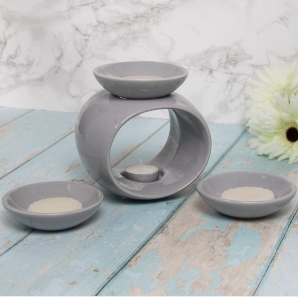 Oval Wax Melt/Oil Burner set of 3 dish