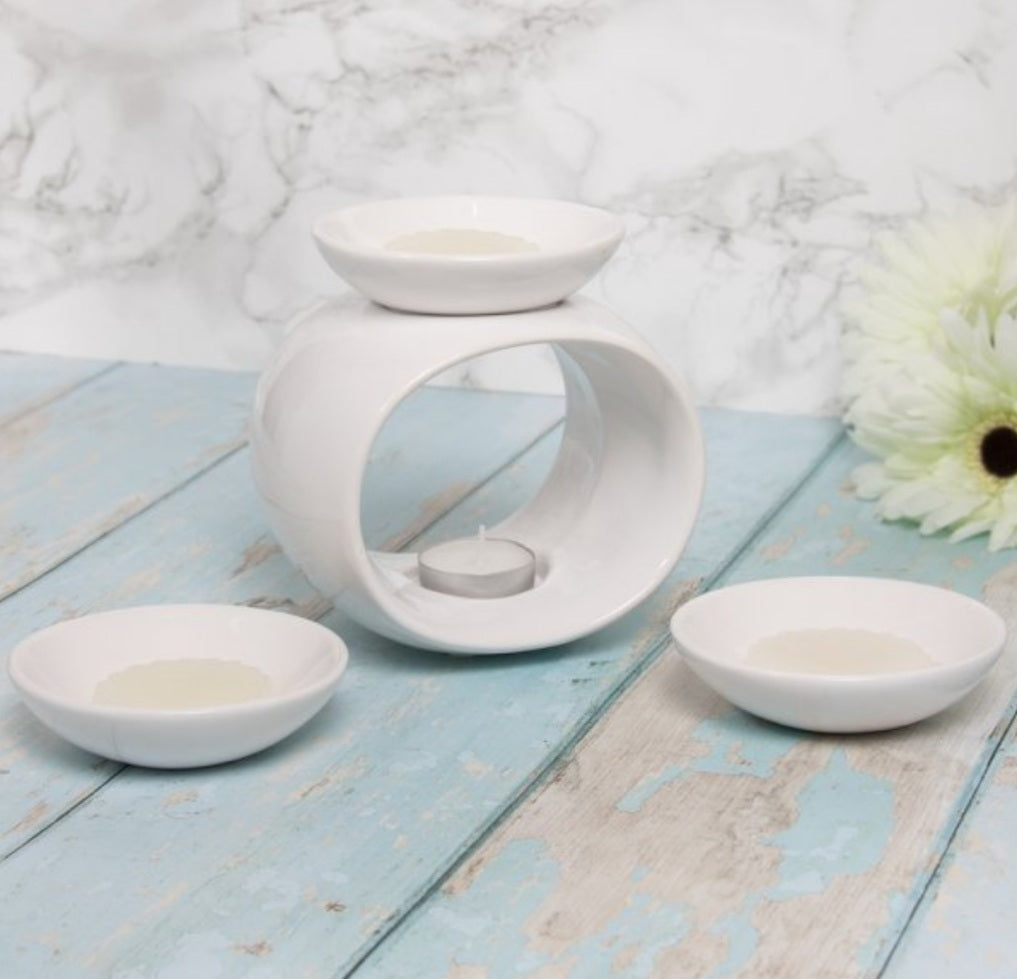 Oval Wax Melt/Oil Burner set of 3 dish